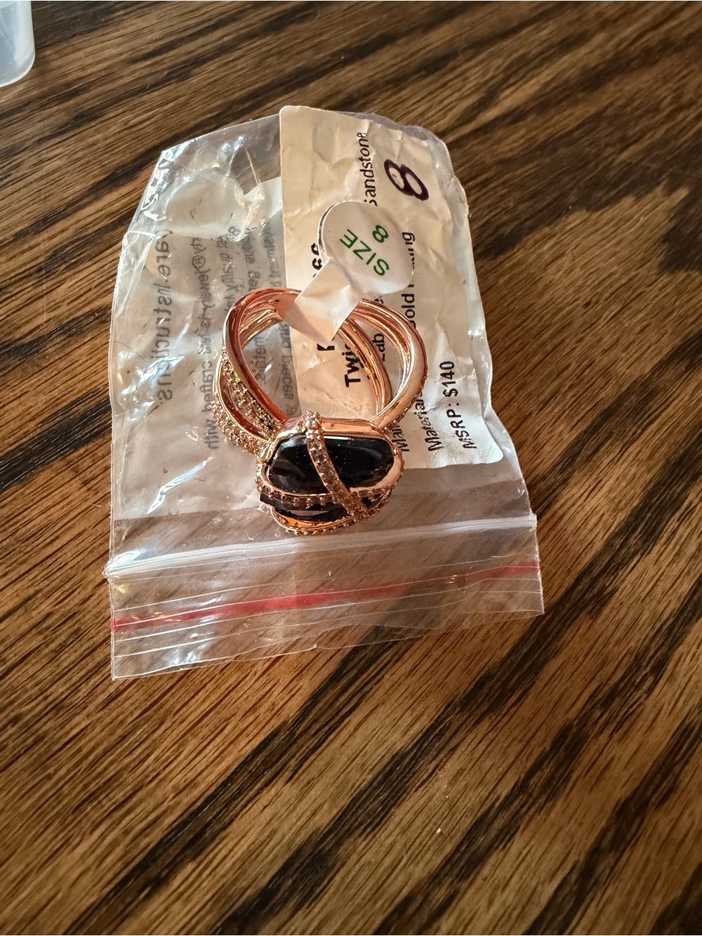 Rose Gold onyx Sandstone  Cocktail Ring - RBP / untamed